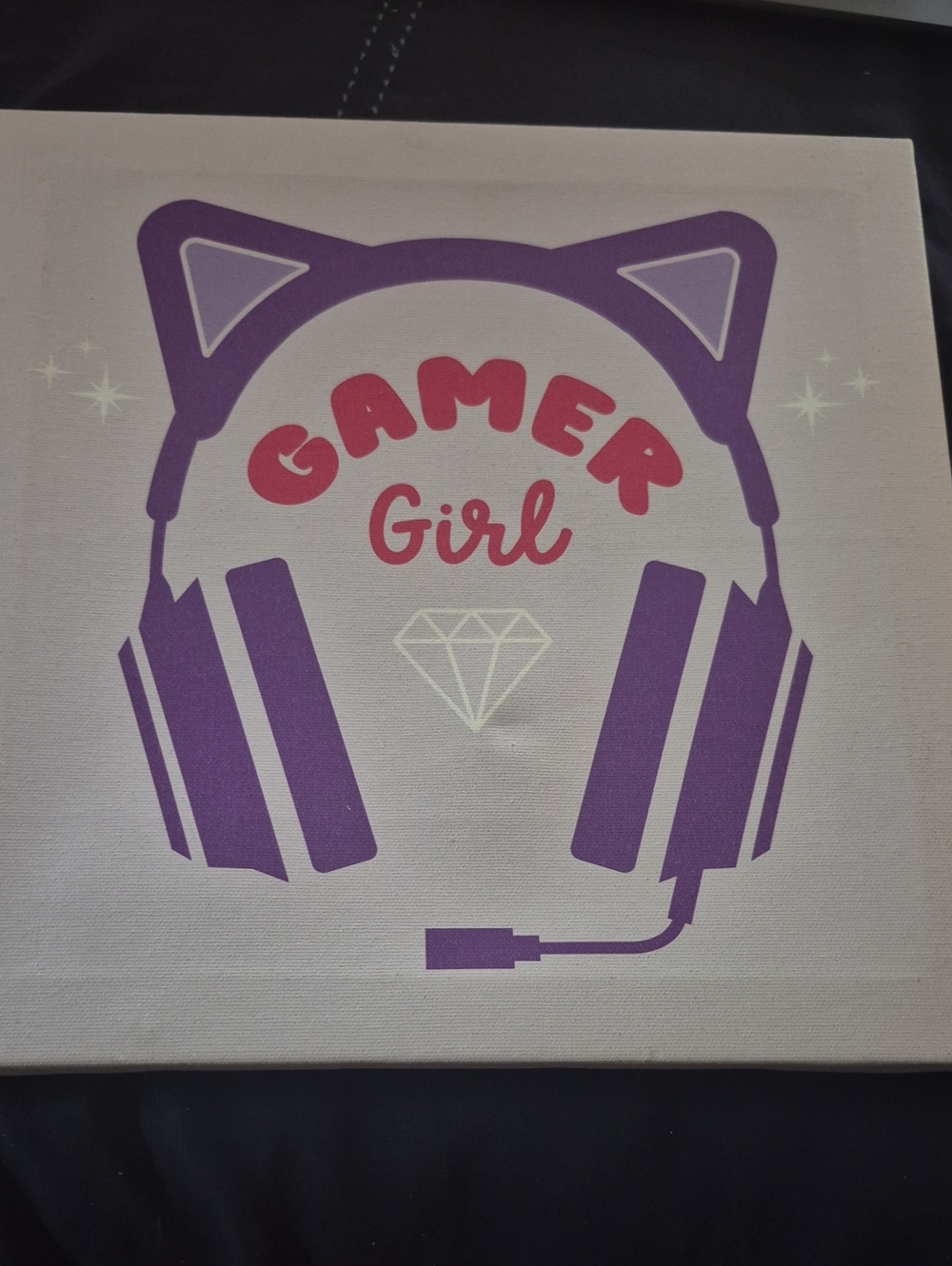 Gamer Girl Wall Art Canvas Print - Purple & Pink 12x12